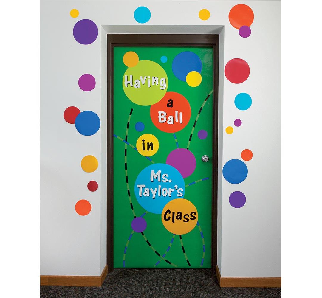 Colorful and creative classroom door decorations
