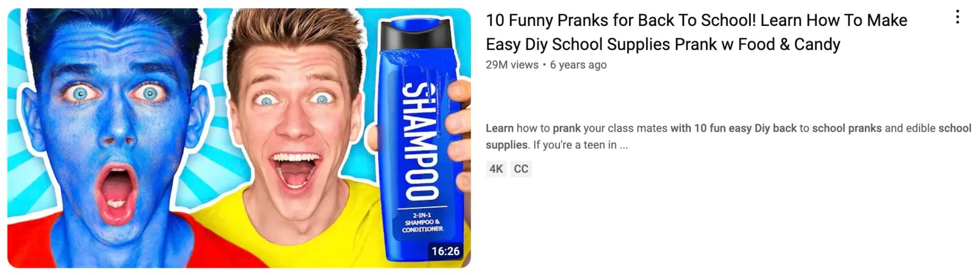 example of a misleading youtube thumbnail