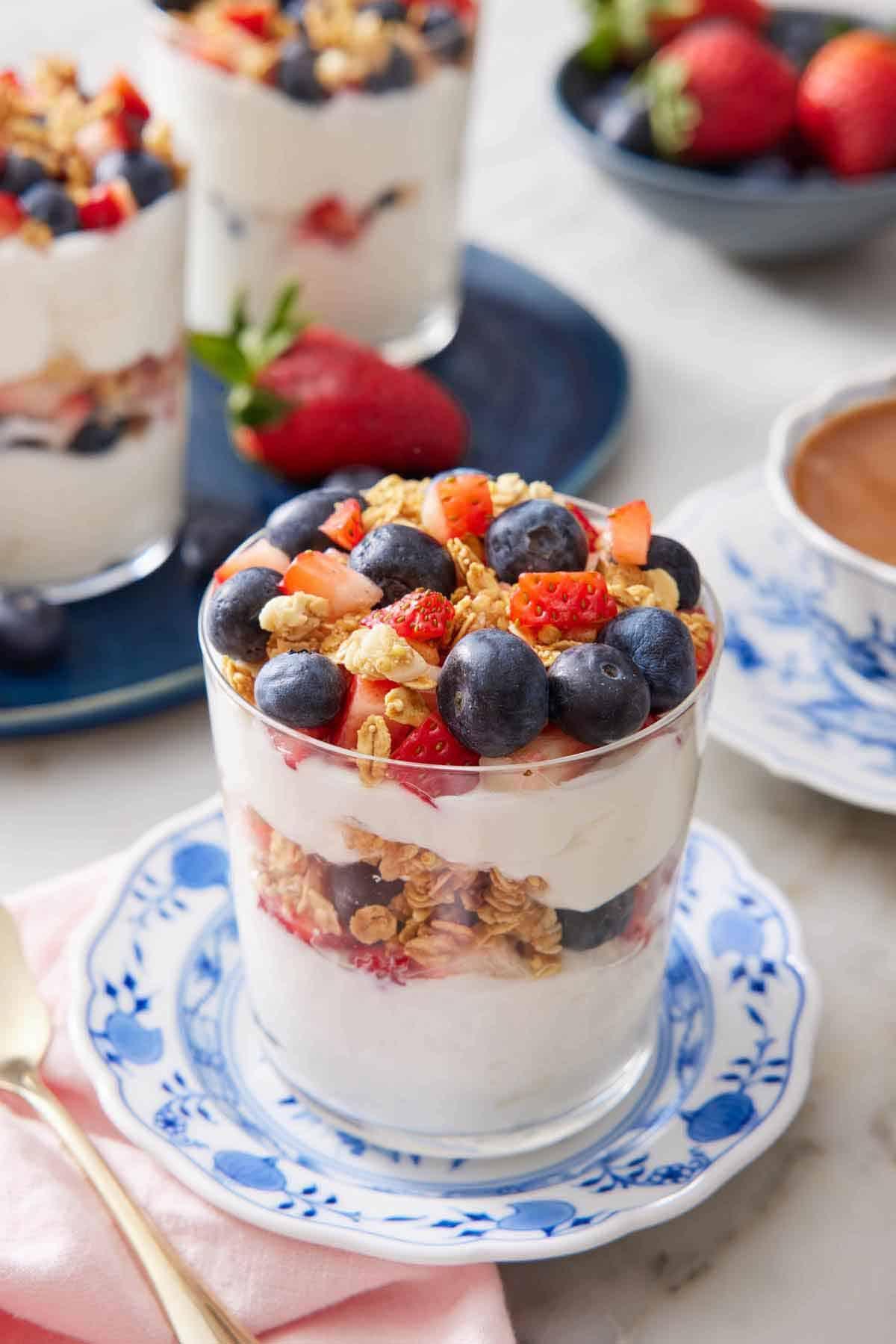 yogurt parfait in a glass