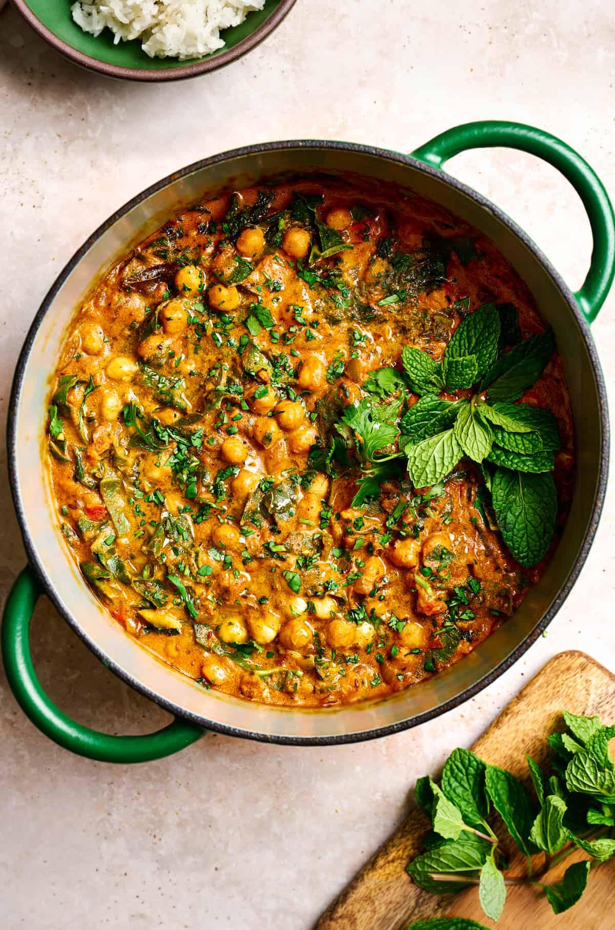 bowl of homemade chickpea curry