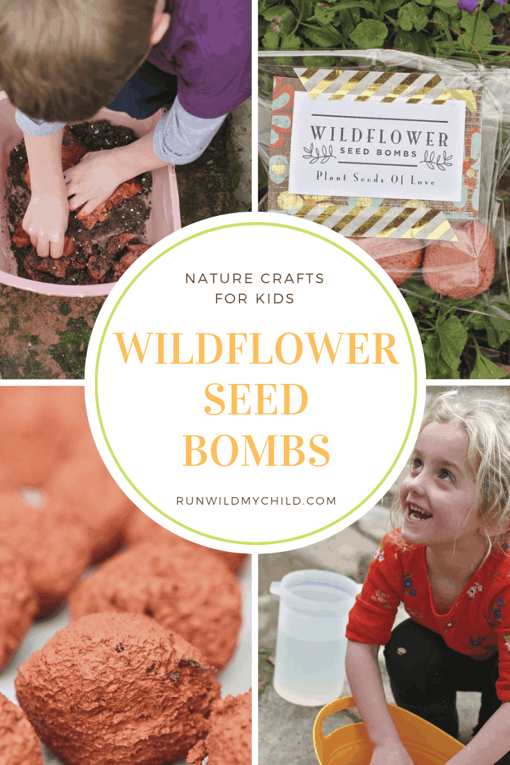 child making seed bombs for pollinators