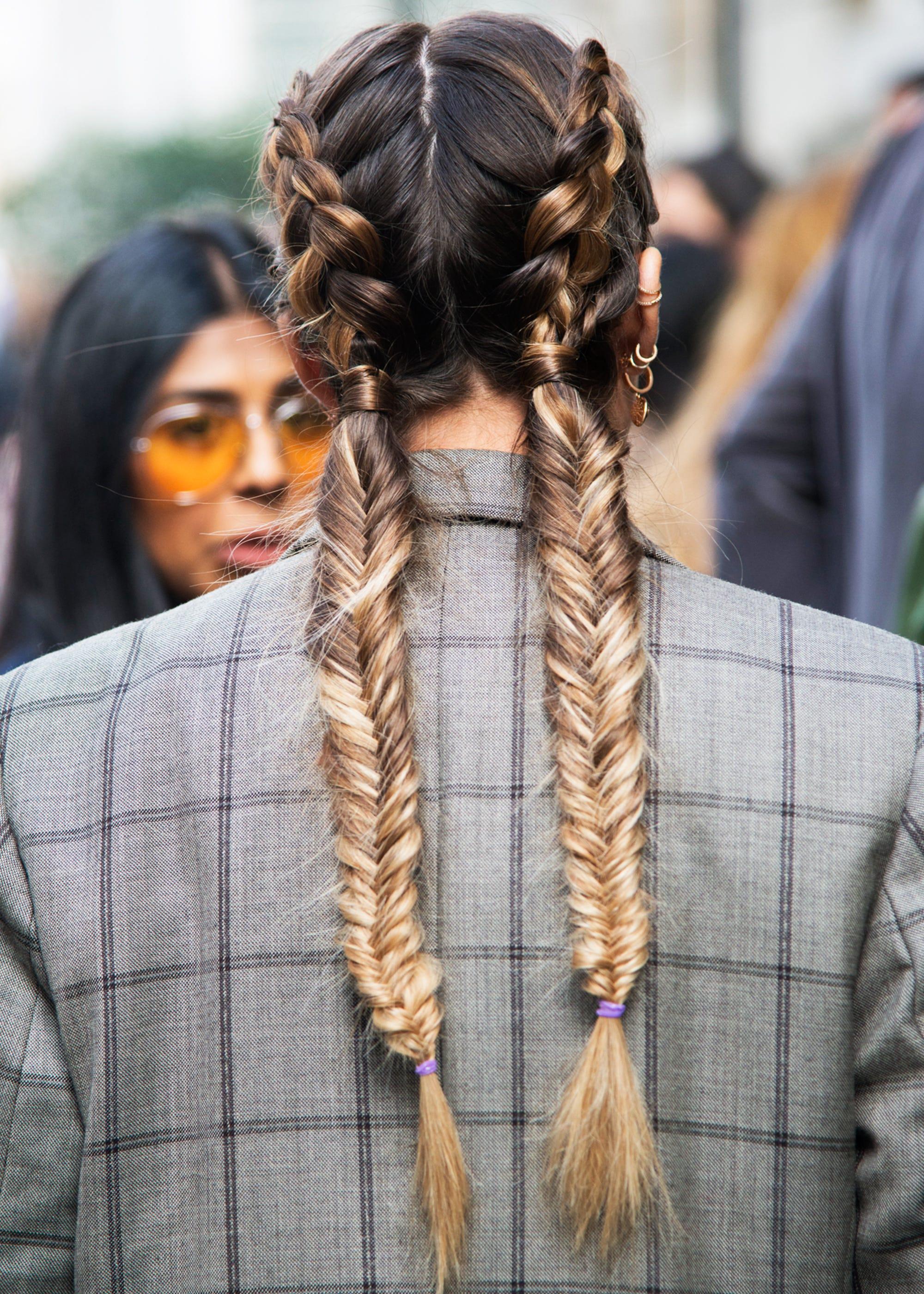 woman with a fishtail braid