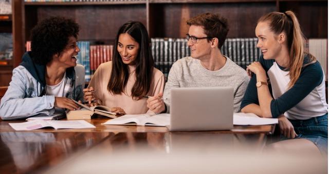 students studying together