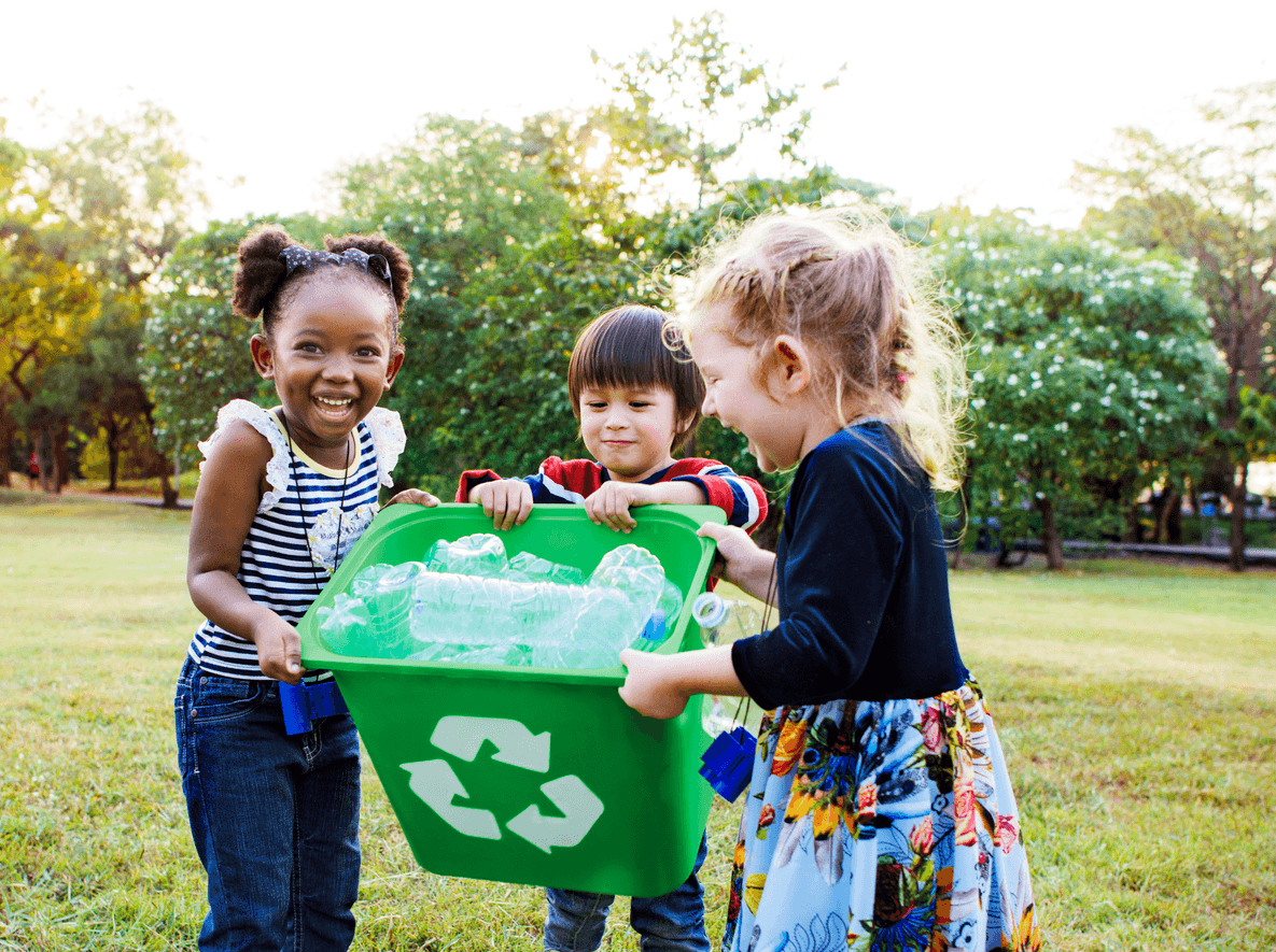 people doing Earth Day crafts