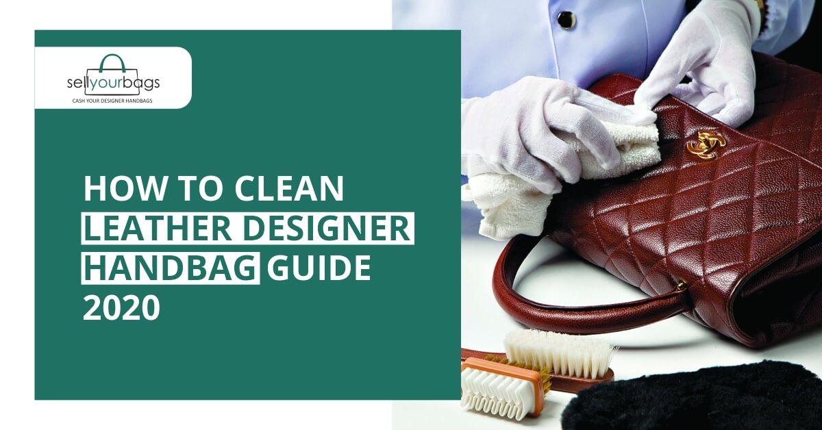 professional leather cleaner working on a designer handbag