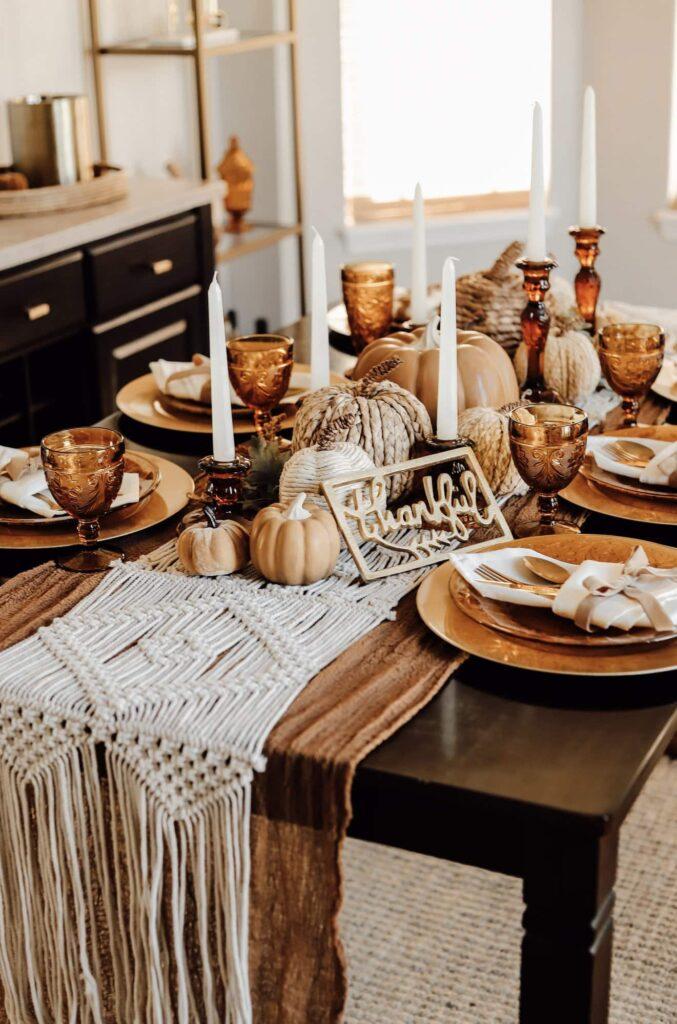 thanksgiving table setting with personal touches