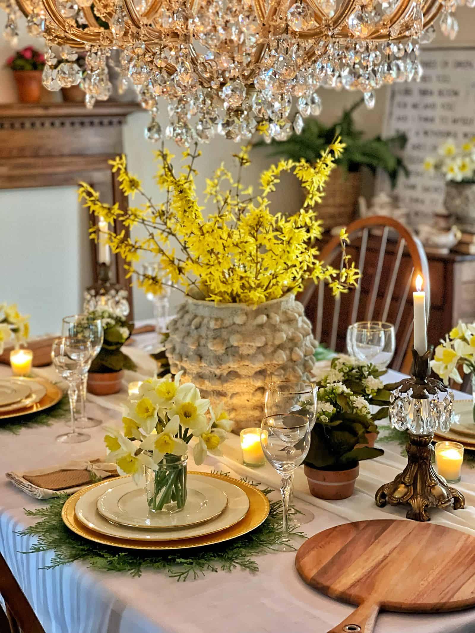 elegant spring tablescape