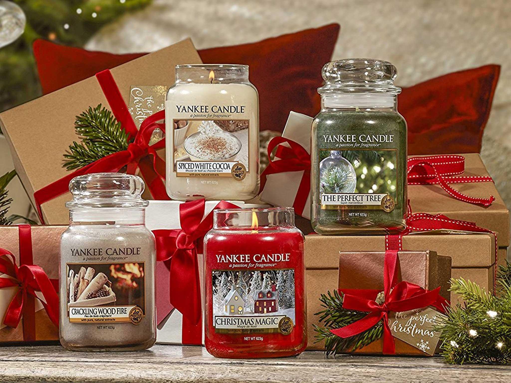 variety of christmas scented candles