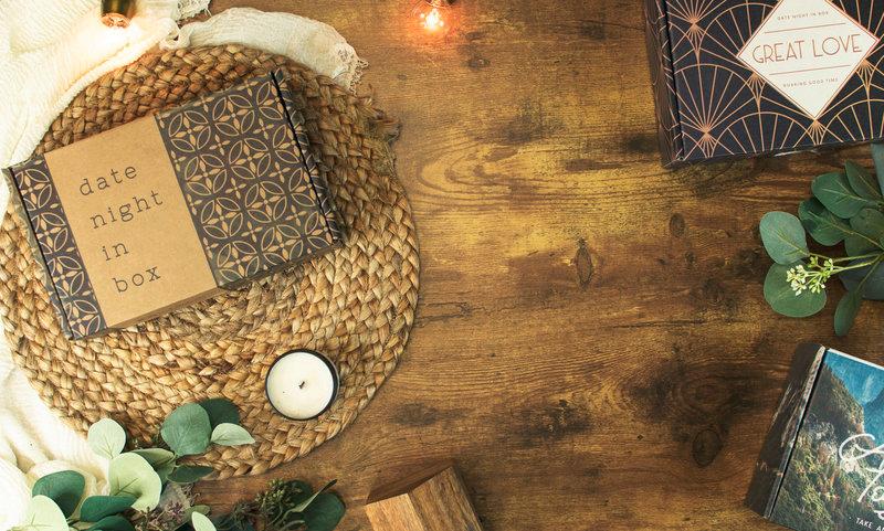 open date night subscription box on a table