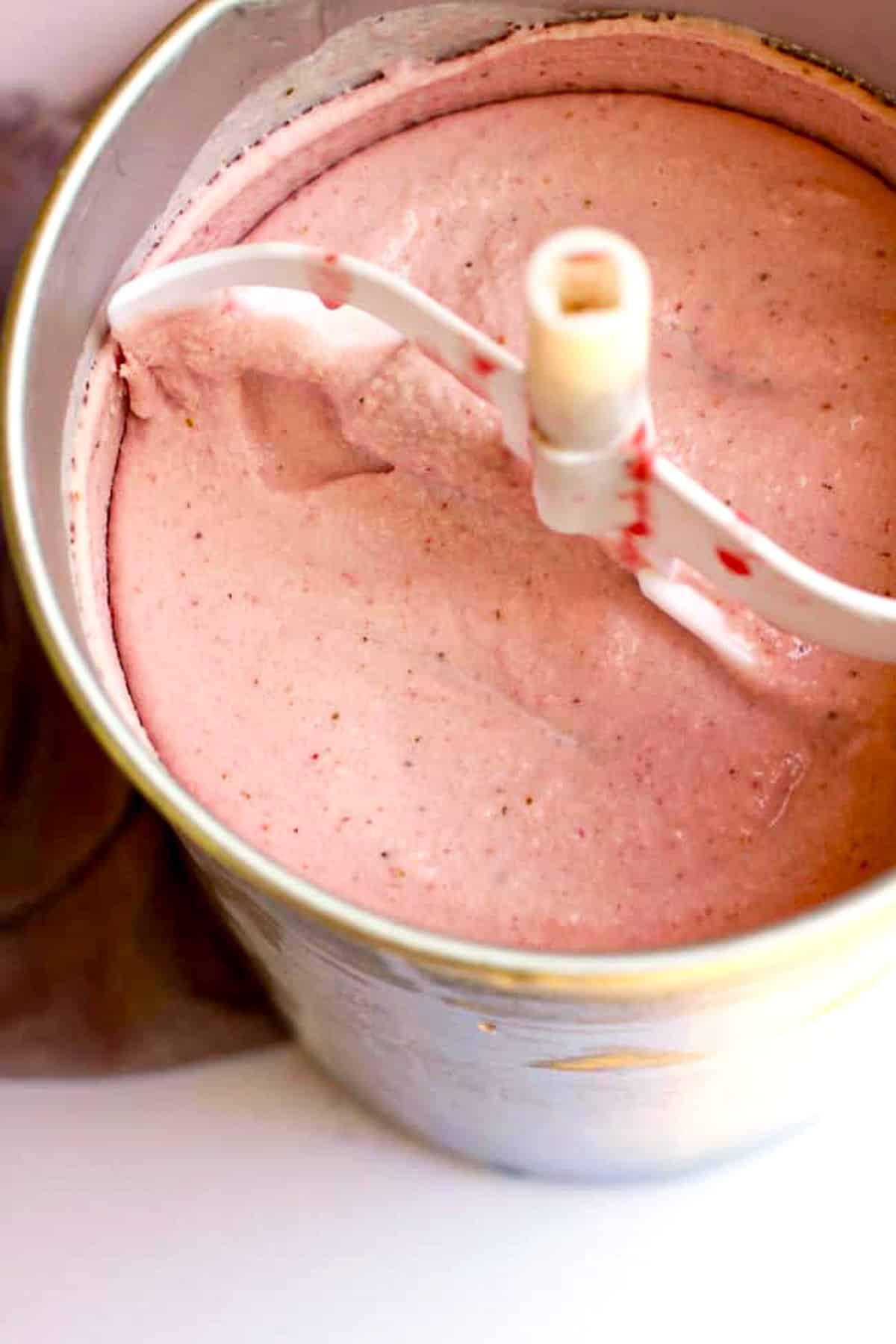 making homemade ice cream in an ice cream maker