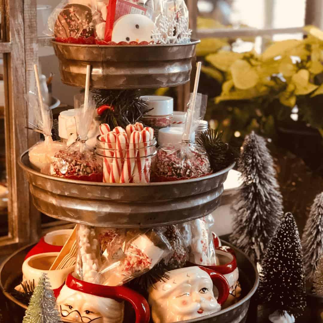 festive hot chocolate bar setup
