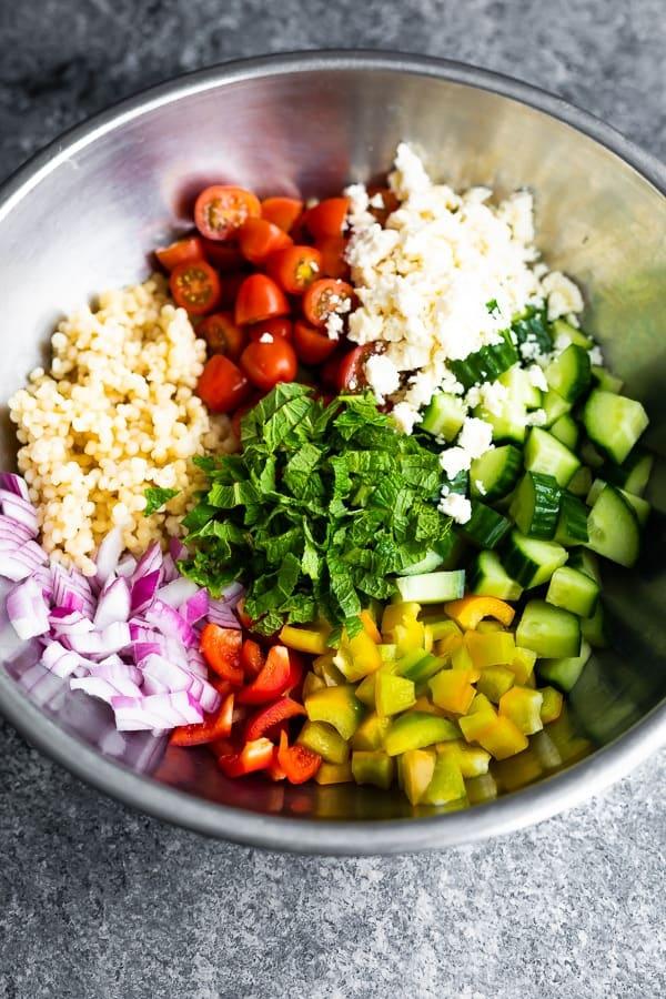 summer couscous salad with lemon and saffron