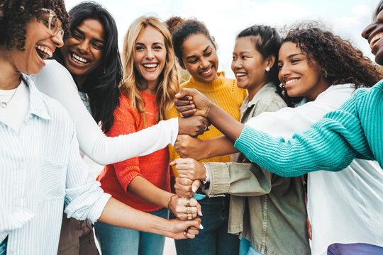 diverse group of women supporting each other