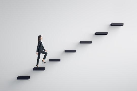 woman taking stairs