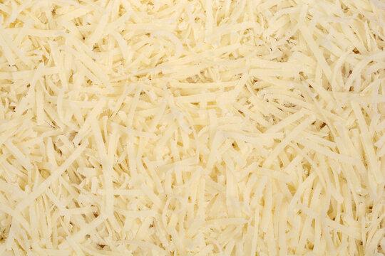 Close-up of shredded Parmesan cheese