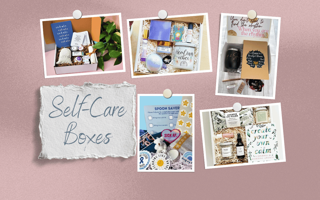 collage of three different self care subscription boxes
