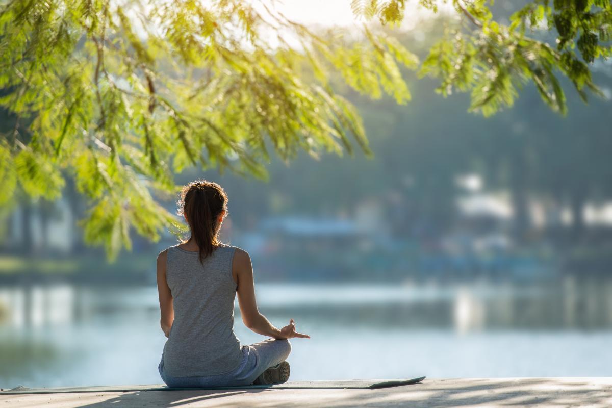 woman practicing self-care to manage anxiety