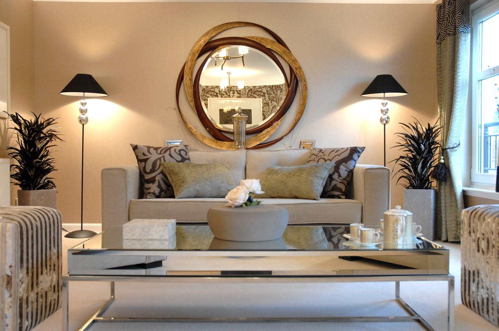 statement mirror on a wall