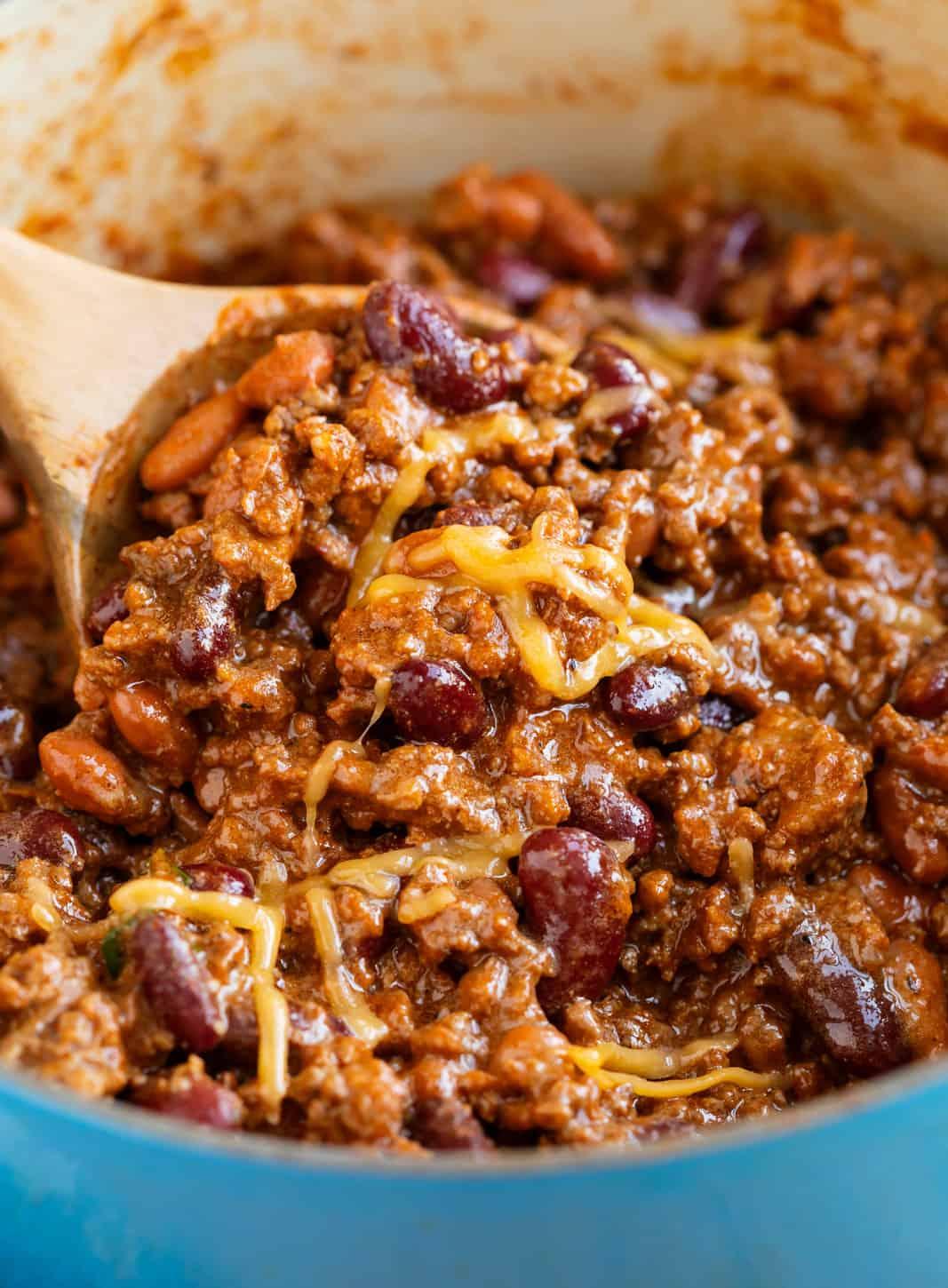 Pioneer Woman's chili in a pot