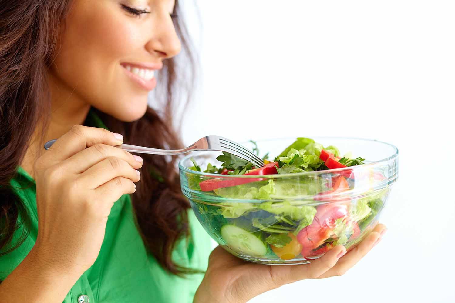 person eating healthy food
