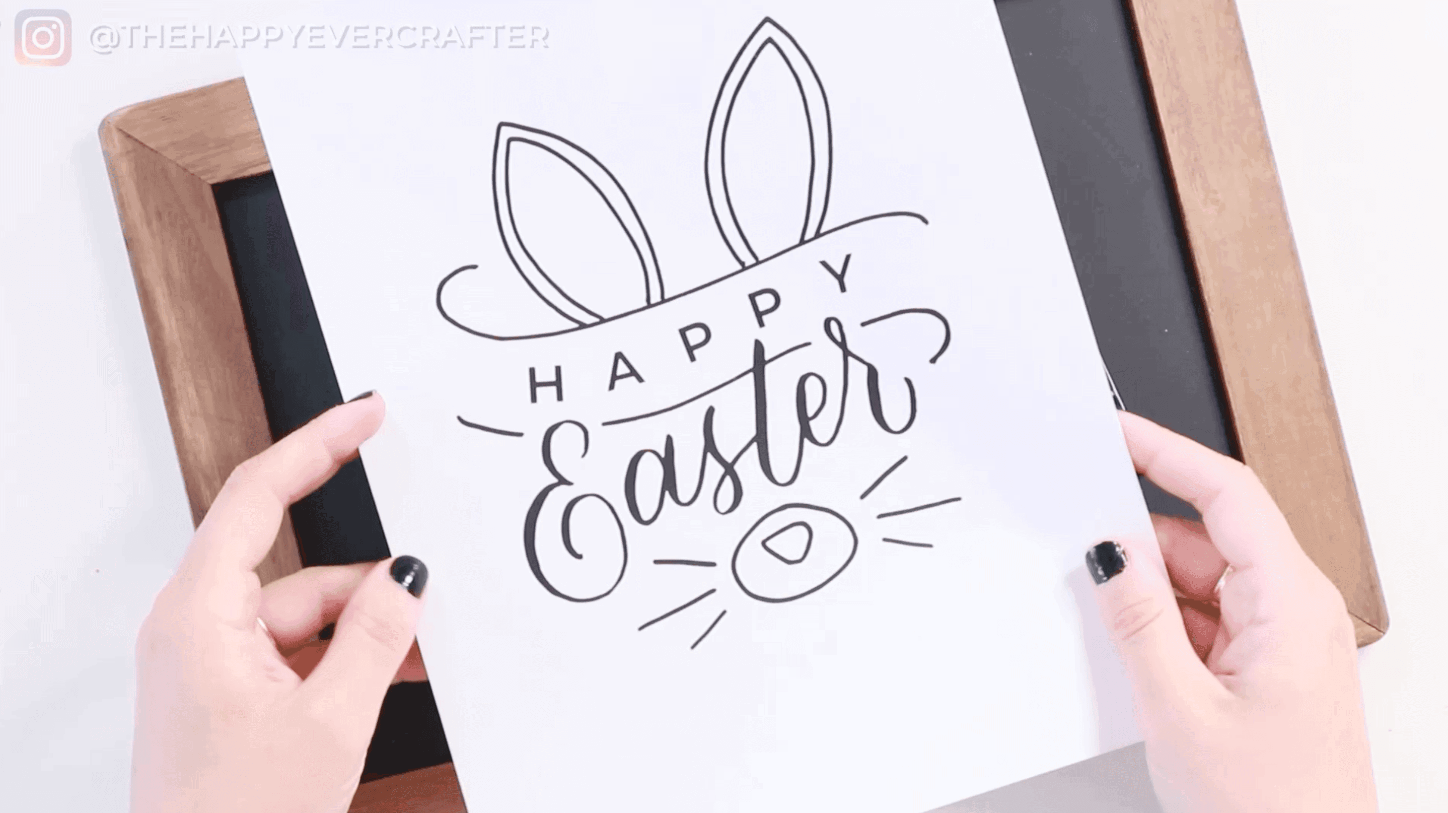step-by-step easter chalkboard art tutorial