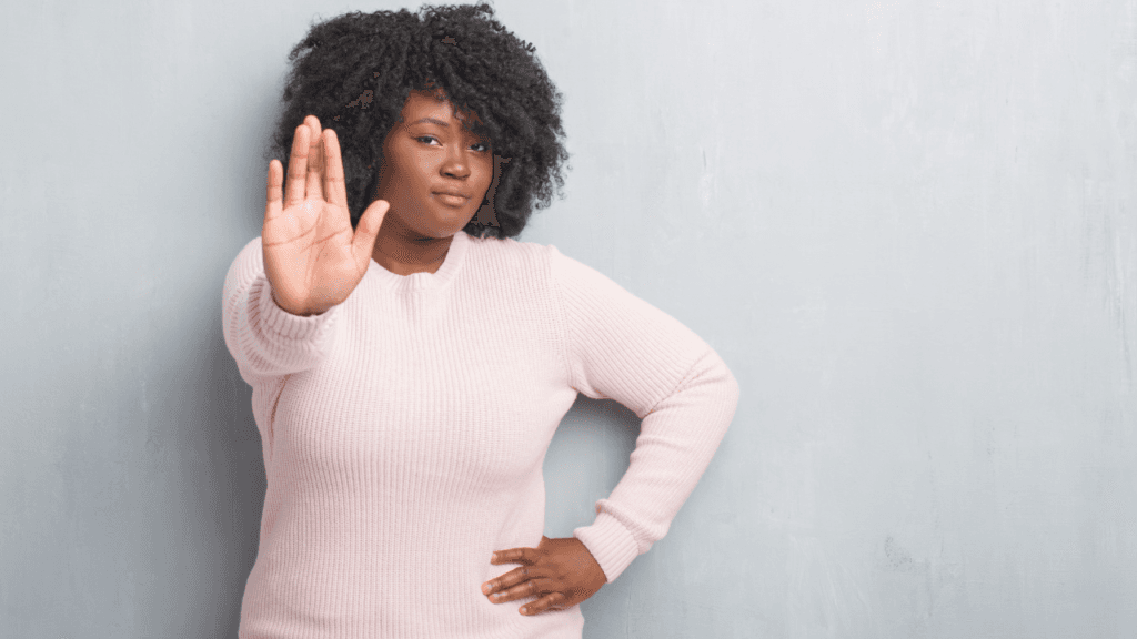 woman setting boundaries