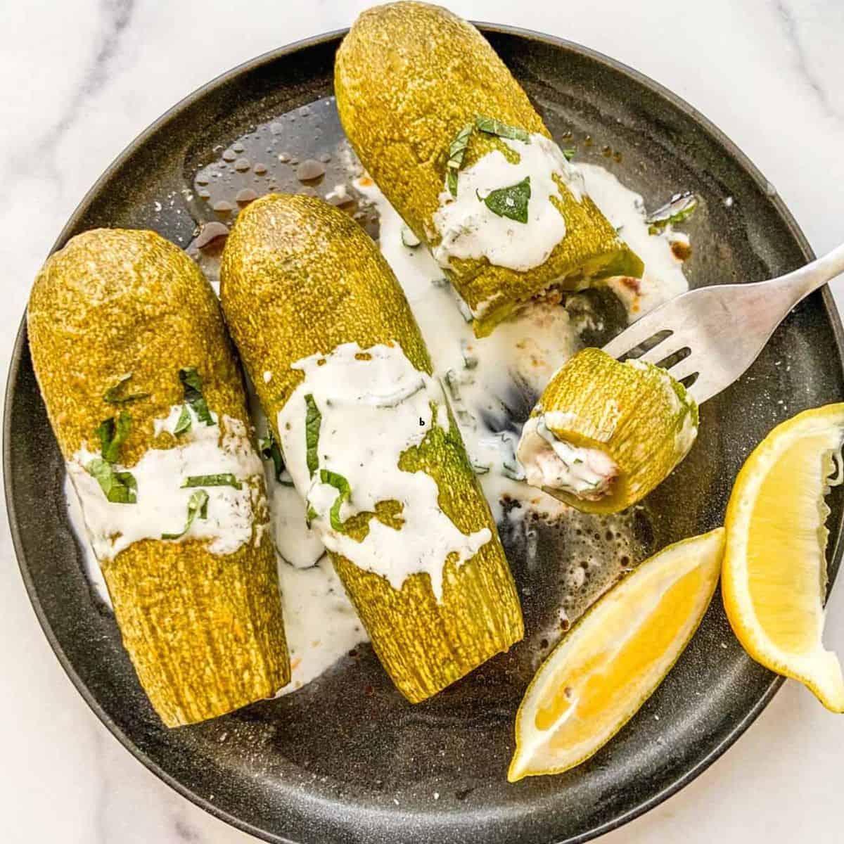 ingredients for elote stuffed zucchini