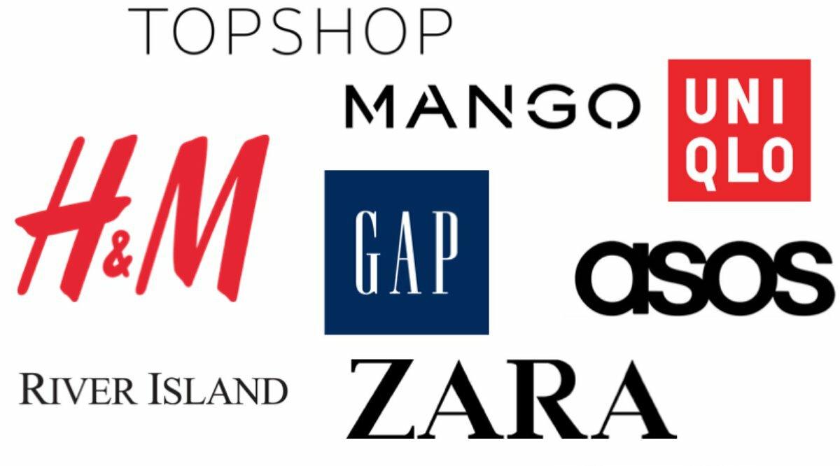 various clothing brands logos ASOS, Uniqlo, H&M