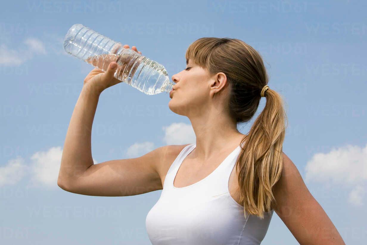 woman drinking water