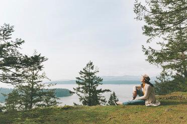 woman relaxing in nature