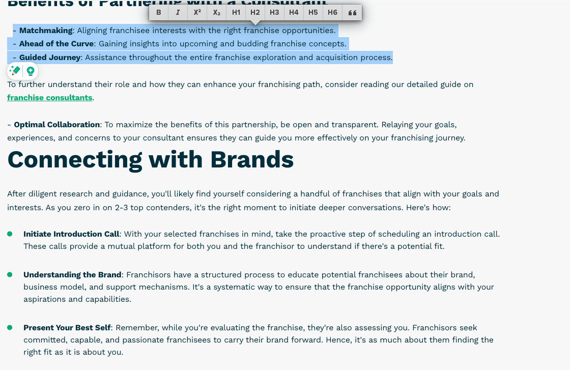short blog post with bullet points