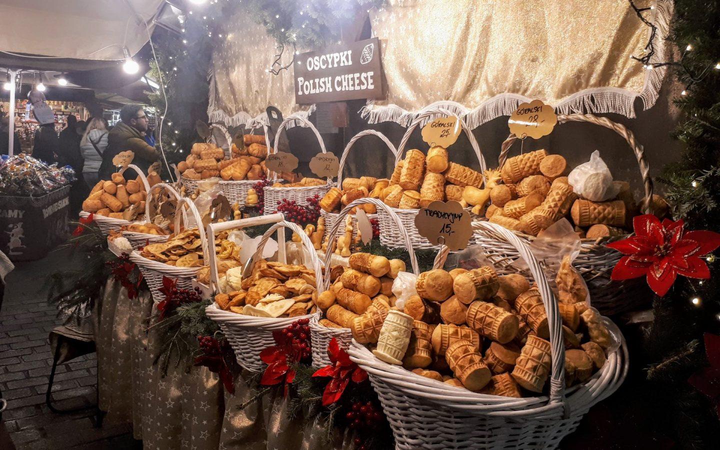 crowded european winter food market