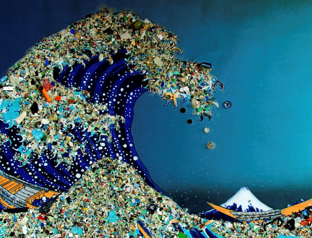 plastic pollution in ocean art project