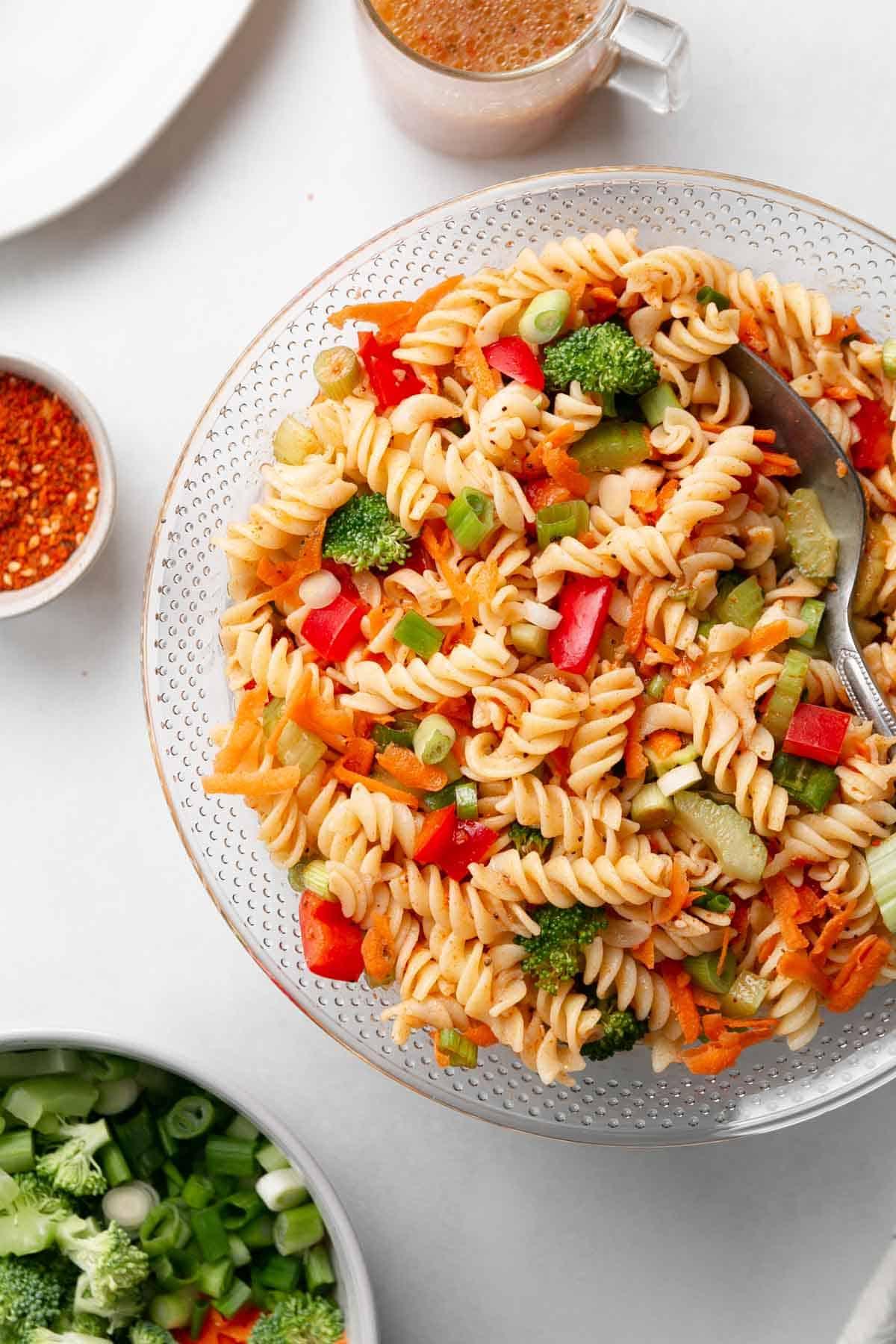 assortment of gluten-free pasta salad options
