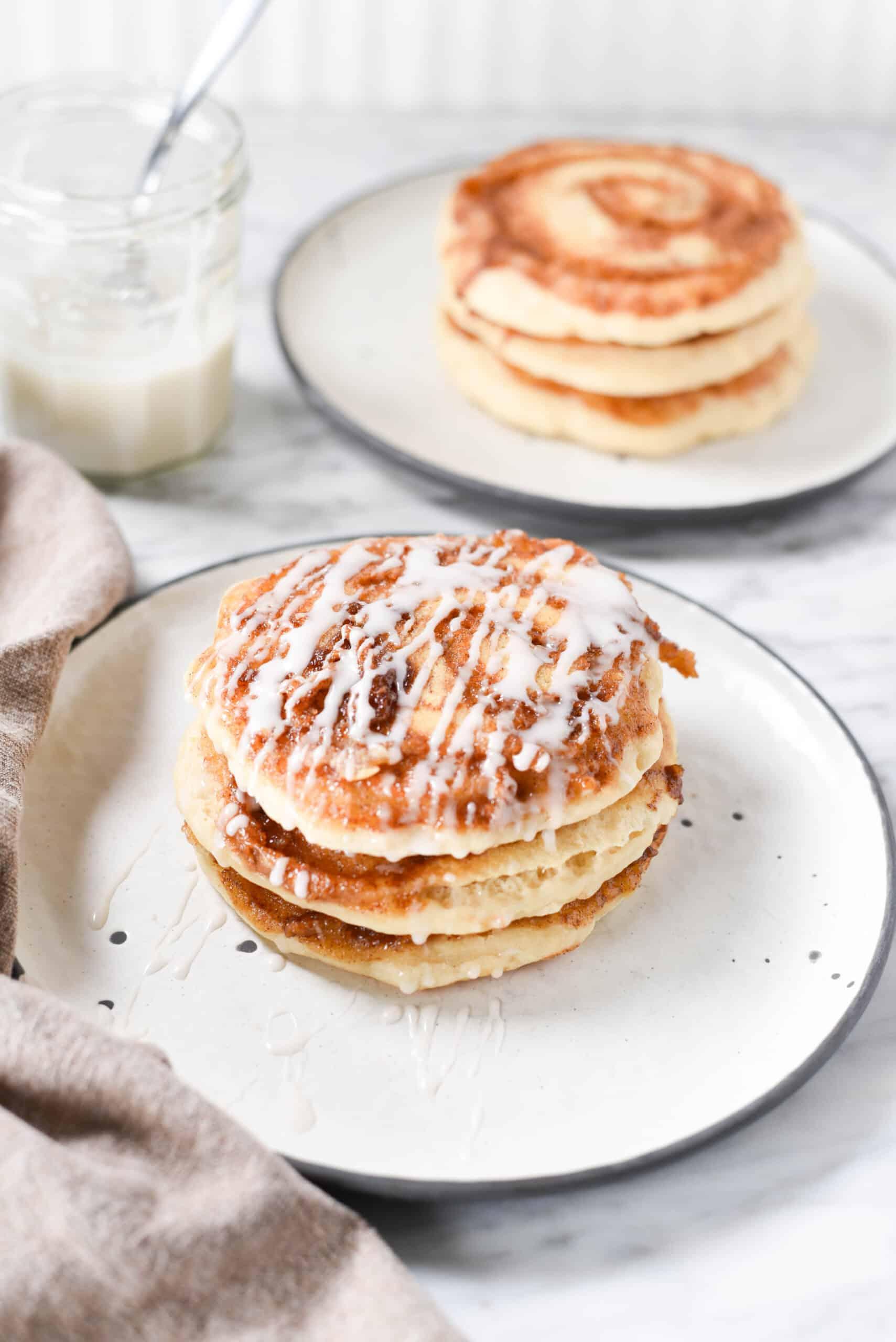 bowl of batter with a maple syrup swirl visible