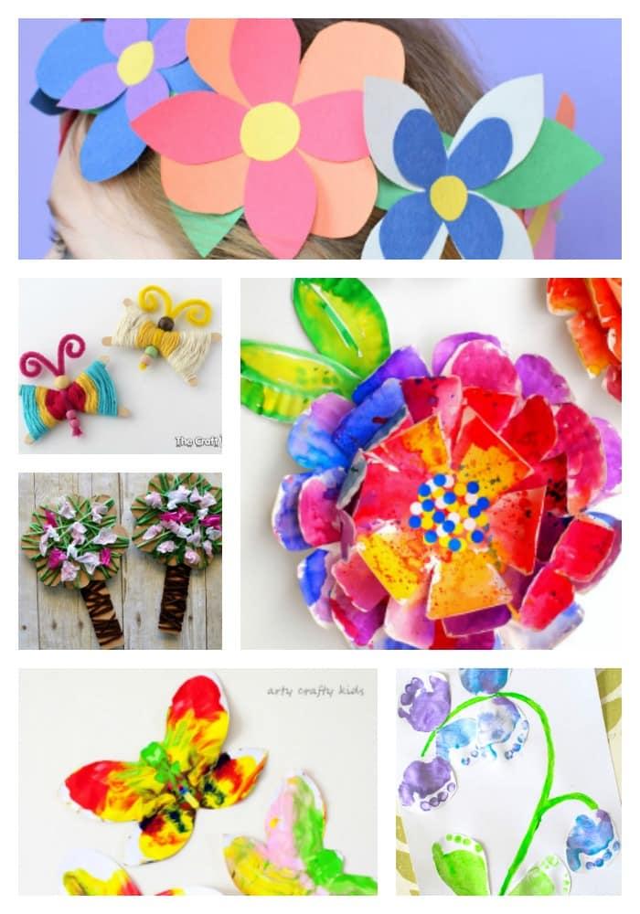 Preschooler making a spring craft