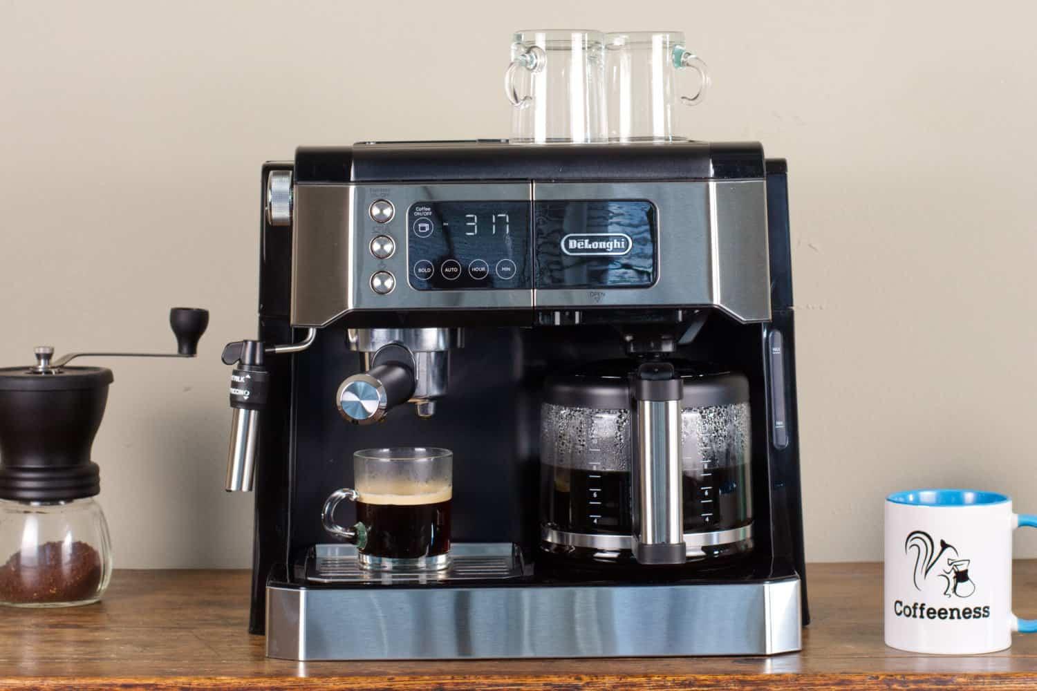 three dorm room coffee makers side by side