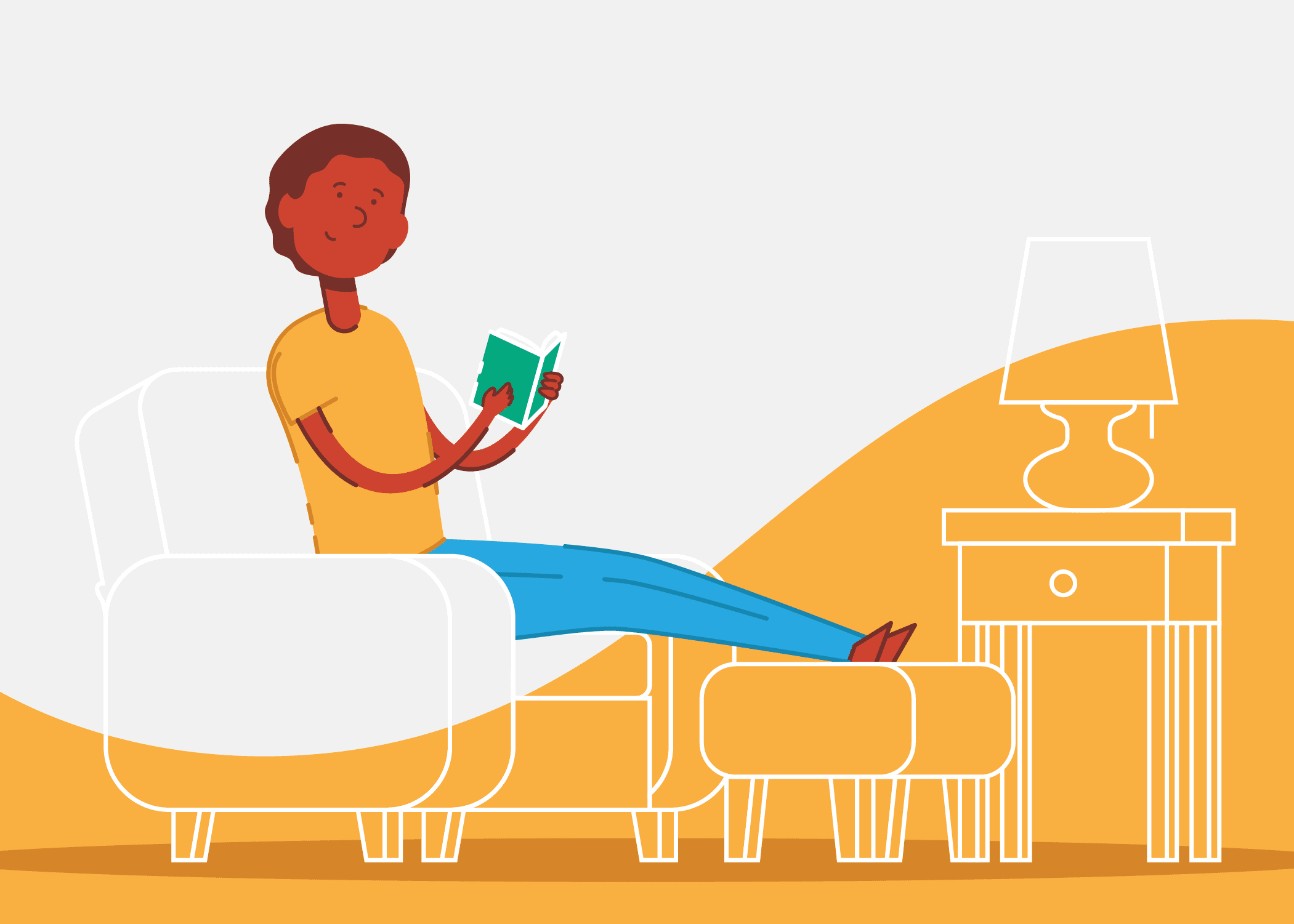 person putting away their phone and relaxing with a book