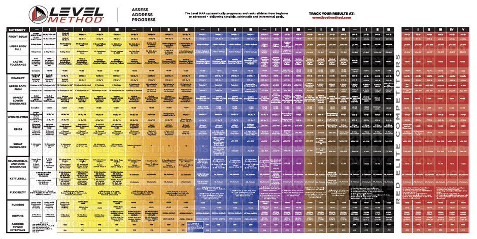 Colorful chart showing fitness progress