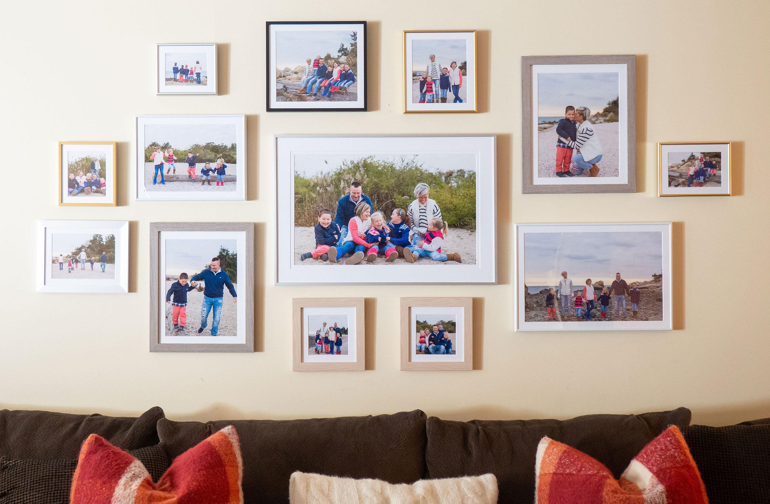 photo collage on a wall