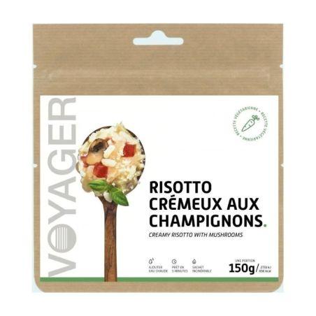 portioned creamy mushroom risotto in freezer-safe containers
