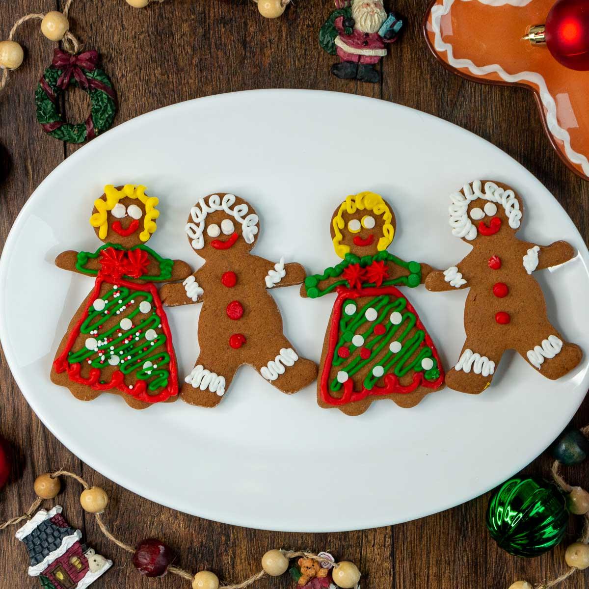 Childhood memory of two friends baking gingerbread cookies, slightly messy but joyful