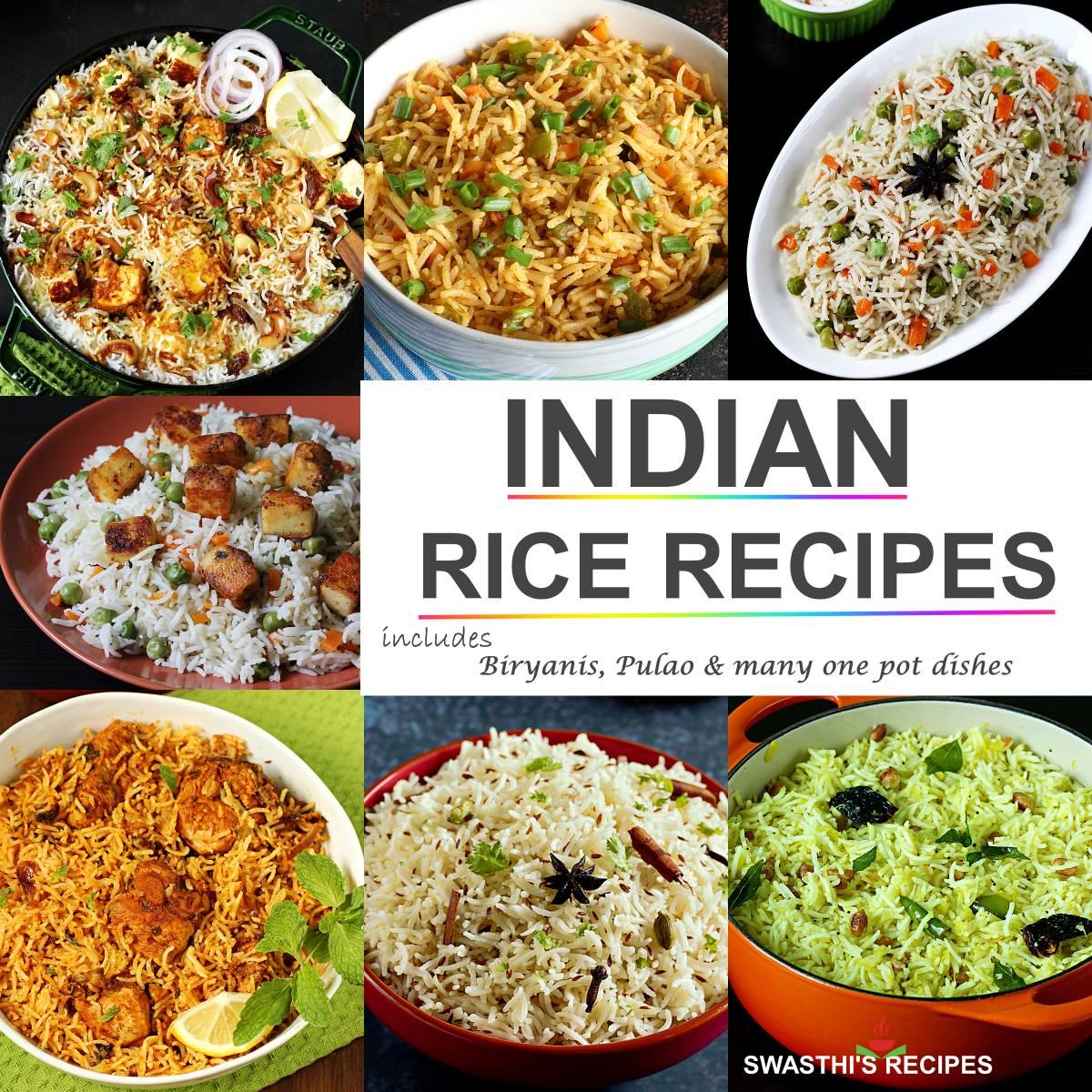 selection of different rice dishes