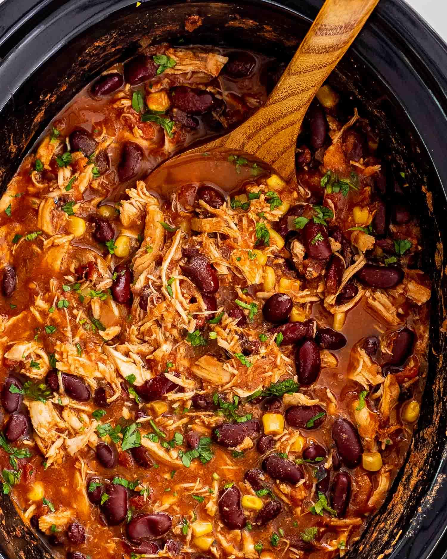 chicken chili in a crockpot