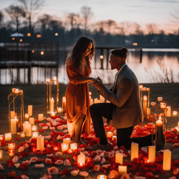 couple celebrating promposal