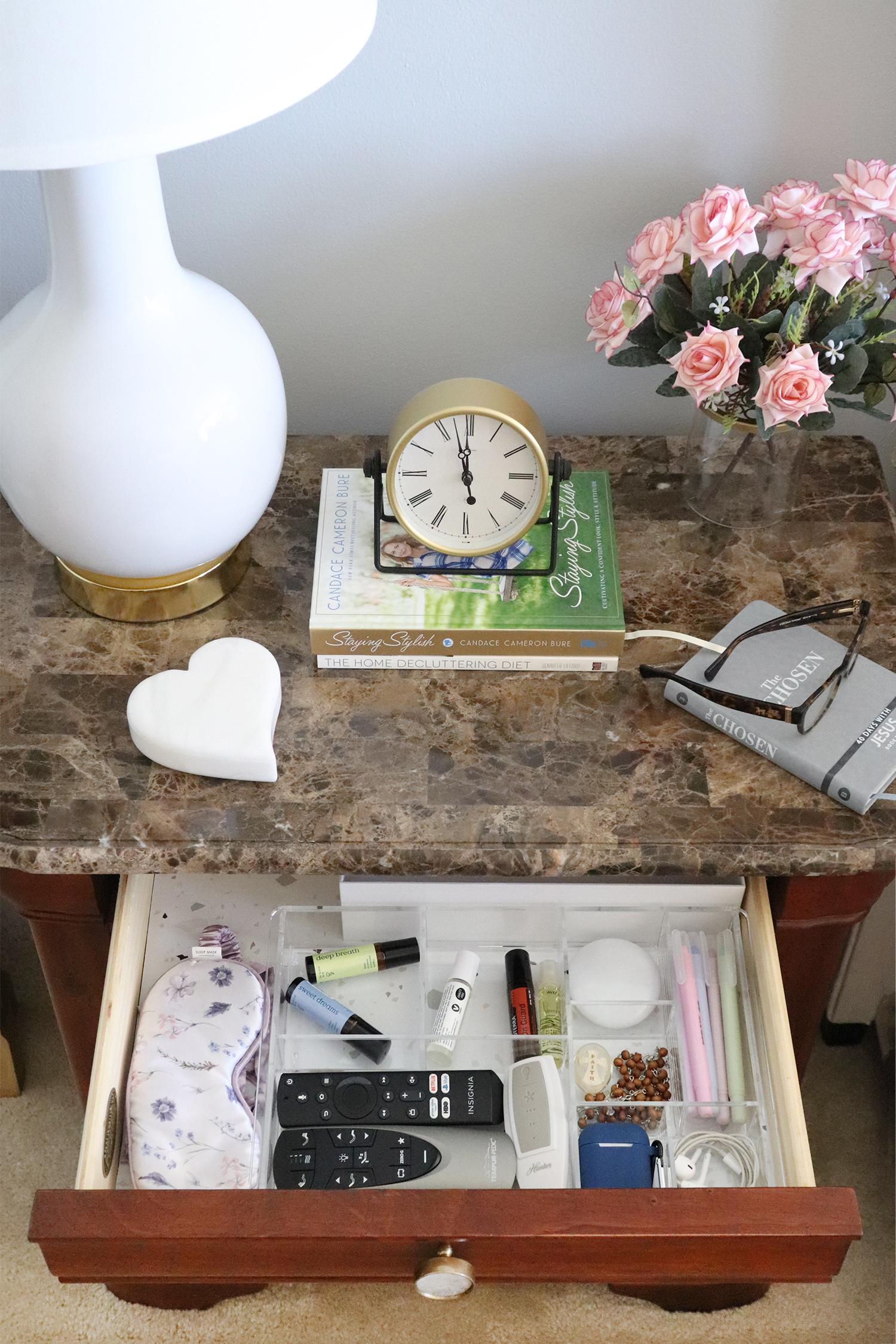 Clean and organized nightstand
