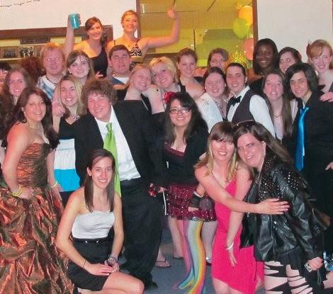 group of diverse teens at prom