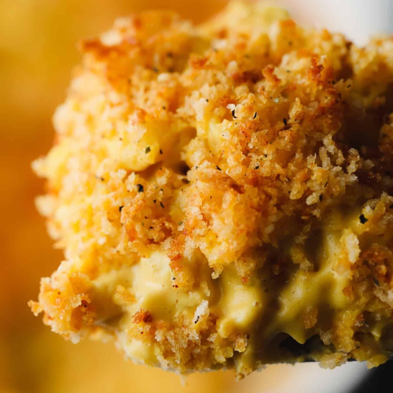 vegan mac and cheese in a baking dish