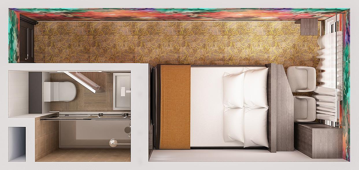 Space-saving decorations for small hotel rooms