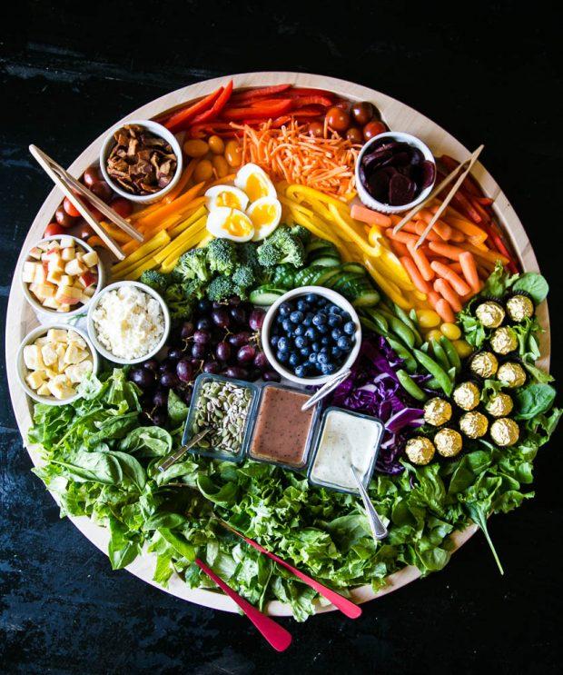 colorful sprout charcuterie board